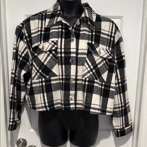 Lane Bryant Plaid Black and White Women's Jacket | 22/24